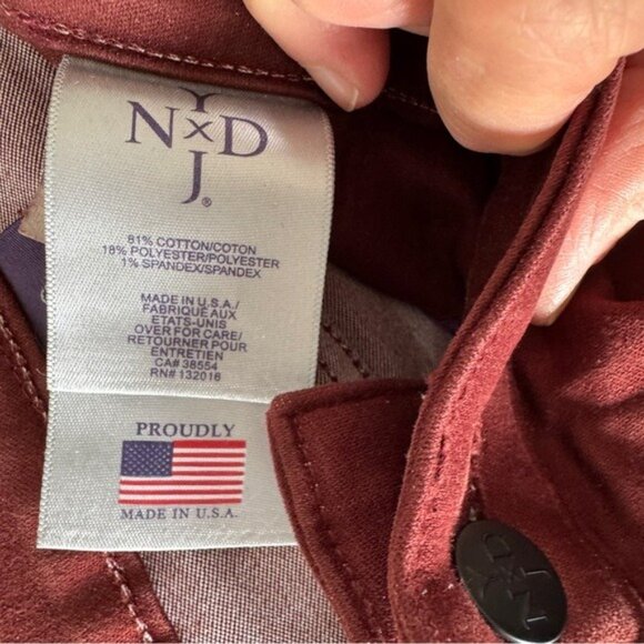 NYDJ Classic Legging Jeans Denim Pants Size 12 Burgundy Pants Stretch - Picture 5 of 12